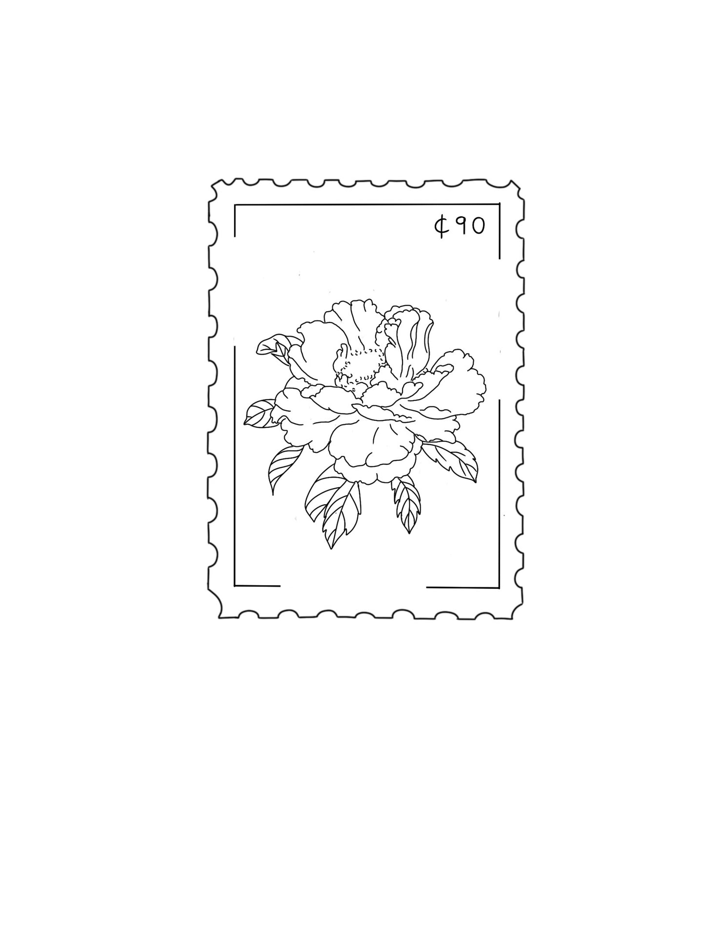 Postal stamp flower